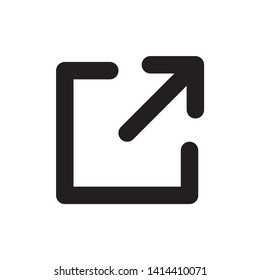 External link icon symbol vector. on white background. eps10
