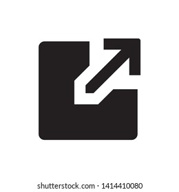 External link icon symbol vector. on white background. eps10
