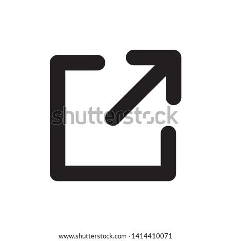 External link icon symbol vector. on white background. eps10