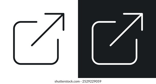 External link icon in Thin line black color. flat simple vector symbols illustration.