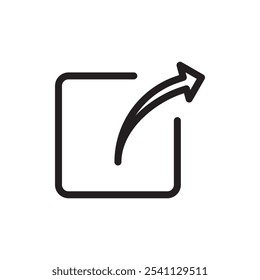 Ícone de link externo Ilustração plana de linha fina