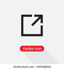 External Link Icon Vector Illustration On Light Gray Background Eps10