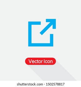 External Link Icon Vector Illustration On Light Gray Bckground Eps10