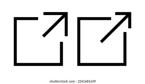 Ilustración vectorial de icono de vínculo externo. símbolo y signo de vínculo. símbolo de hipervínculo