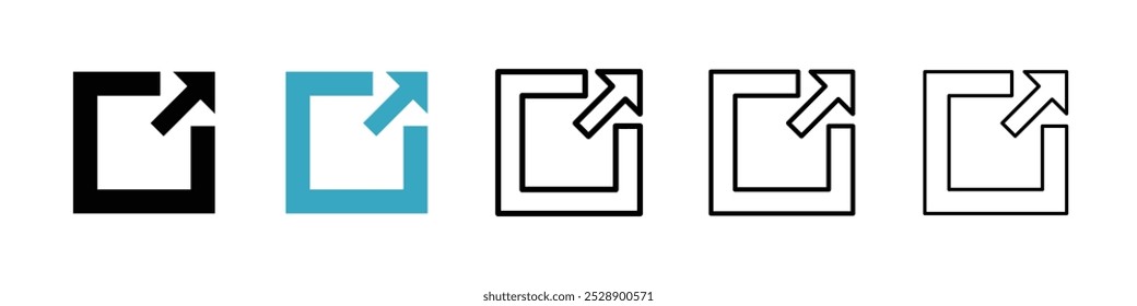 External link icon vector illustration set