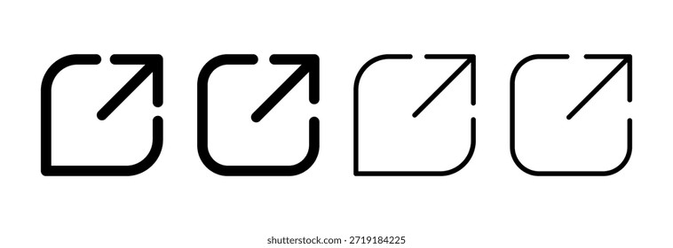 Ilustración vectorial de ícono de Enlace externo. símbolo y símbolo de Enlace. símbolo de hipervínculo