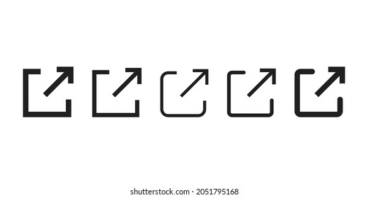 external link icon vector Line on white background image for web, presentation, logo, Icon Symbol. 