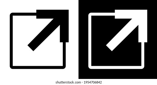 External Link. Icon in White and Black Version.