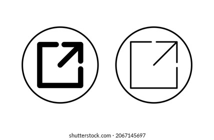Iconos de vínculos externos establecidos. símbolo y signo de vínculo. símbolo de hipervínculo