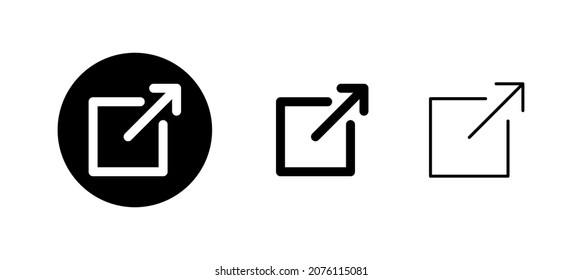 Externe Verknüpfungssymbole gesetzt. Linkzeichen und Symbol. Hyperlink-Symbol