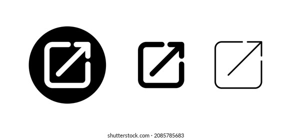 Iconos de vínculos externos establecidos. símbolo y signo de vínculo. símbolo de hipervínculo