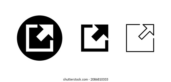 Iconos de vínculos externos establecidos. símbolo y signo de vínculo. símbolo de hipervínculo