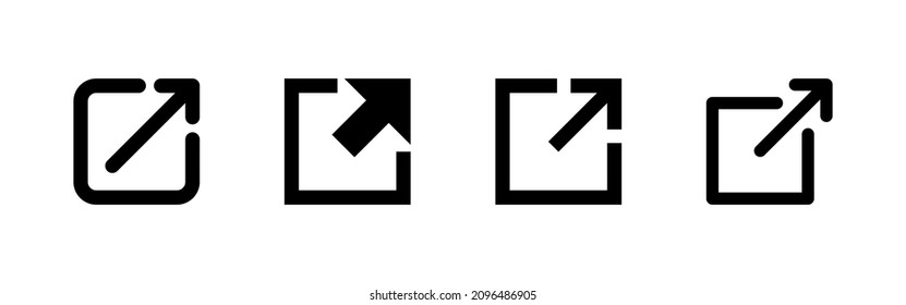 External link icons set. link sign and symbol. hyperlink symbol