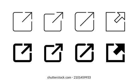 External link icons set. link sign and symbol. hyperlink symbol