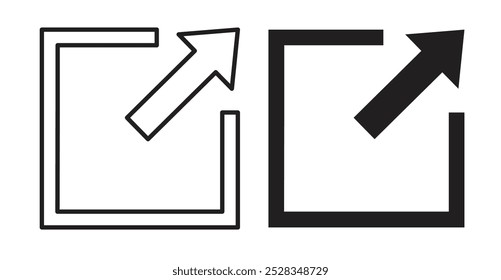 External link icons. Vector set in filled and line style.
