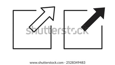 External link icons. Vector set in filled and line style.