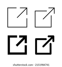 Vector de iconos de vínculo externo. símbolo y signo de vínculo. símbolo de hipervínculo