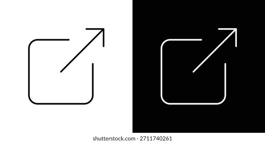 Símbolo de Vector de iconos de Enlace externo con líneas de trazo editables para Diseños web