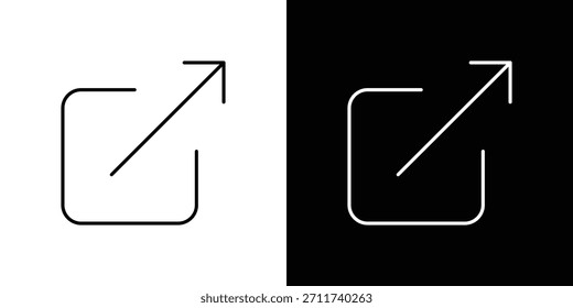 Símbolo de Vector de iconos de Enlace externo con líneas de trazo editables para Diseños web