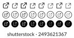 External link icons. Web chain open link to attached website. External link icon vector sign. 