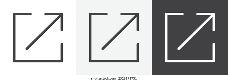 Icono de Enlace externo. Ilustración vectorial lineal plana moderna de moda sobre fondo blanco.
