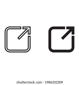 External link line icon for apps and web sites