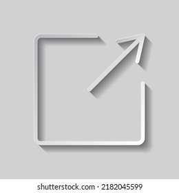 External link simple icon vector. Flat design. Paper style with shadow. Gray background.ai