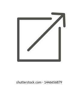 External Link Social Media Icon Isolated On White Background. Maximize Symbol Modern Simple Vector Icon For Web Site Or Mobile App