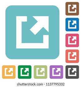 External link white flat icons on color rounded square backgrounds