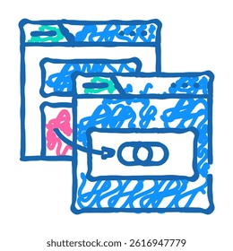 external linking seo doodle icon sketch vector. external linking seo sign. isolated symbol illustration