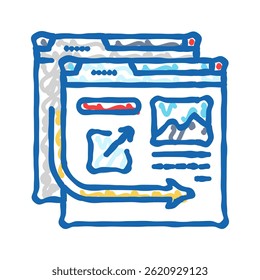 external linking seo doodle icon sketch vector. external linking seo sign. isolated symbol illustration
