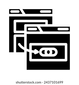 external linking seo glyph icon vector. external linking seo sign. isolated symbol illustration