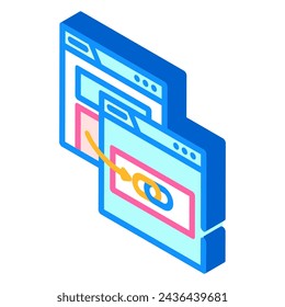 external linking seo isometric icon vector. external linking seo sign. isolated symbol illustration