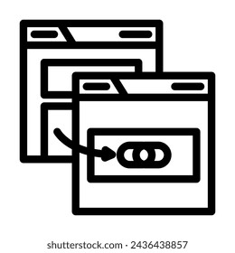 external linking seo line icon vector. external linking seo sign. isolated contour symbol black illustration