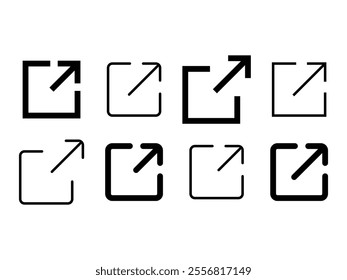 External links icon set. Vector illustration.