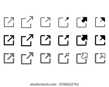 External links icon set. Vector illustration.