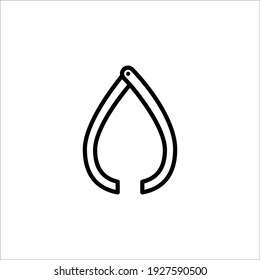 pinza de calibración externa. Signo vectorial en un estilo simple aislado en un fondo blanco
