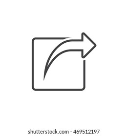 External share line icon, outline vector logo illustration, linear pictogram isolated on white
