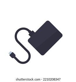 External Ssd Icon On White, Vector