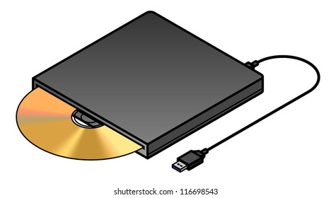 An external USB slot loading optical drive.