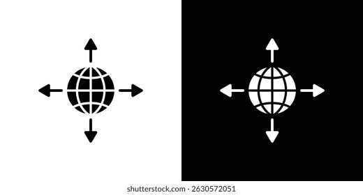 External world icon in solid flat trendy design style.
