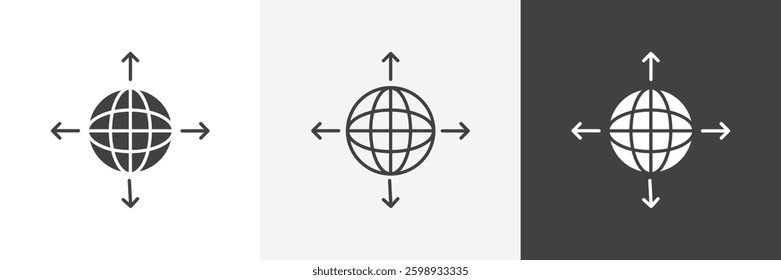External world icons in Thin line black color. flat simple vector symbols illustration.