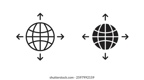 External world line icon vector set.