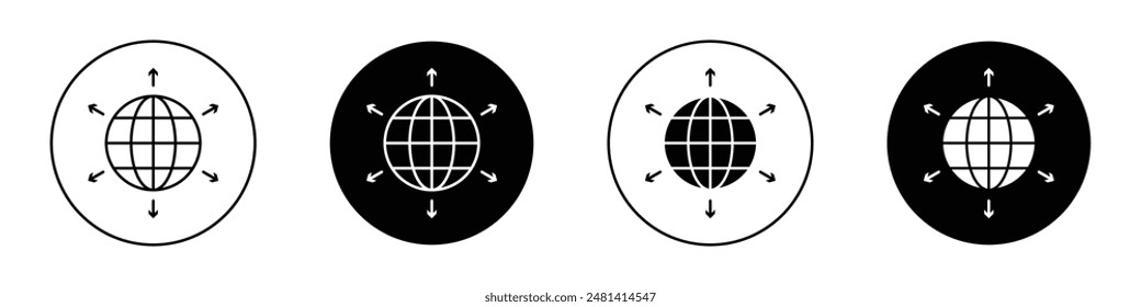 External world outlined icon vector collection.