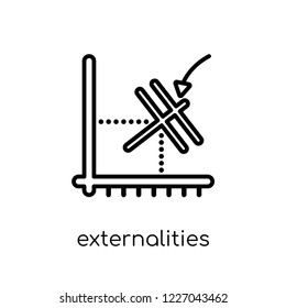 externalities icon. Trendy modern flat linear vector externalities icon on white background from thin line Externalities collection, outline vector illustration
