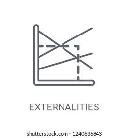 Externalities linear icon. Modern outline Externalities logo concept on white background from business collection. Suitable for use on web apps, mobile apps and print media.