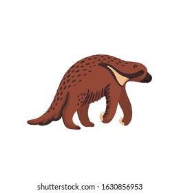 Extinct animals. Megalonyx. Prehistoric extinct north american giant ground sloth, jeffersons sloth. Flat style vector illustration isolated on white background