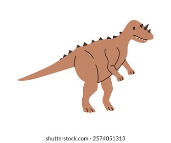 Extinct animals personage with thorns and claws. Vector isolated dino with fangs, cute character for nursery or game design. Dinosaur of Jurassic era period, Iguanodon predator, gigantic creature