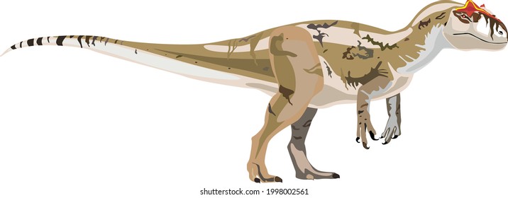 The extinct dinosaur Allosaurus. Color vector illustration