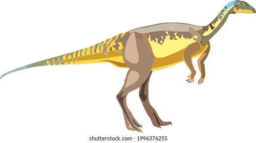 Extinct dinosaur Dryosaurus Colored vector illustration.